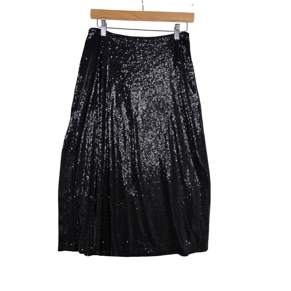 New Michael Kors Sequin Midi Skirt size Small Black